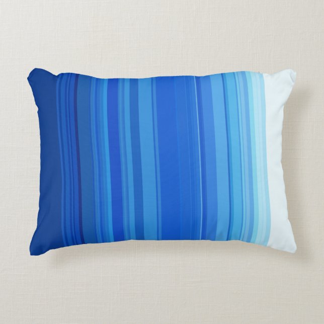 Blue Stripes Accent Pillow (Front)