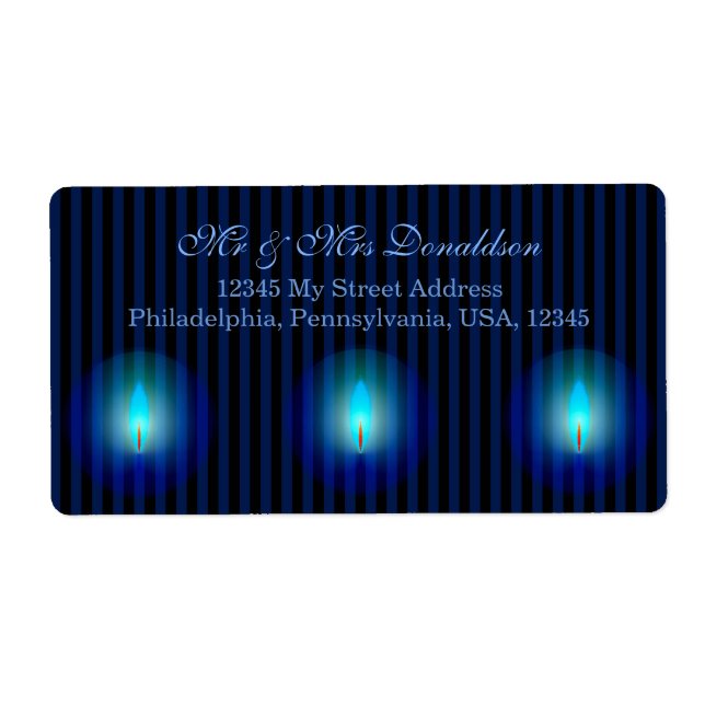 Blue Stripes Address Label (Front)