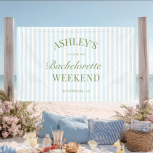 Blue Stripes Bachelorette Party Banner