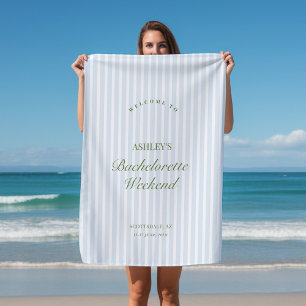 Blue Stripes Bachelorette Party Welcome Banner House Flag
