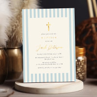 Blue Stripes Baptism for Boy Elegant