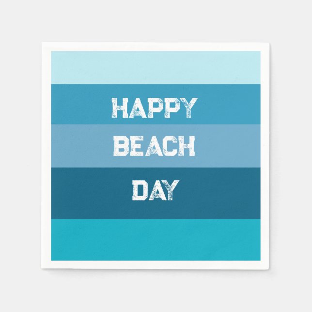 Blue Stripes Birthday Template Napkins (Front)