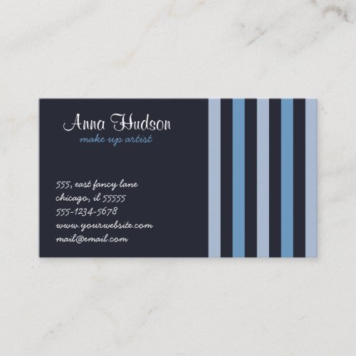 Artistic Abstract Retro Stripes Lines Blue Black Business Cards