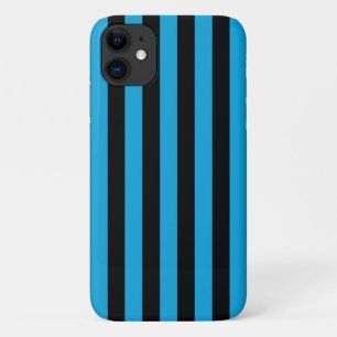 Blue Stripes, Black Stripes, Striped Pattern iPhone 11 Case