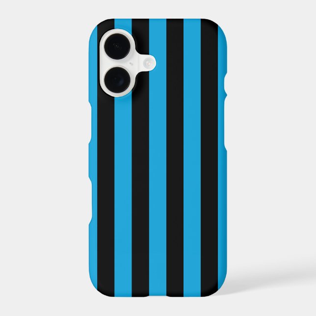 Blue Stripes, Black Stripes, Striped Pattern Case-Mate iPhone Case (Back)