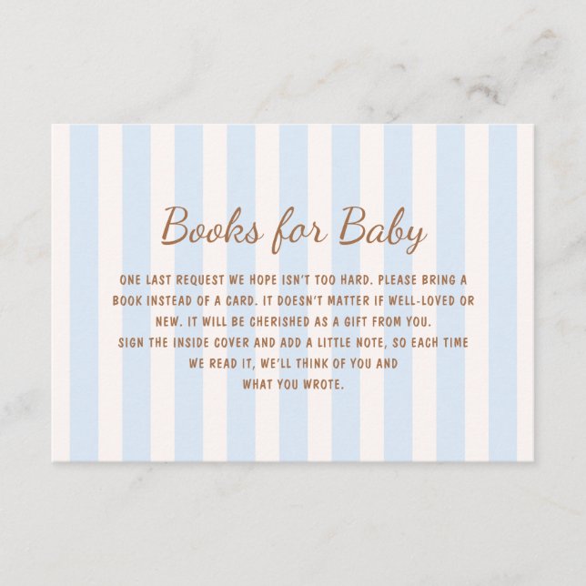 Blue Stripes Books for Baby Enclosure Card (Front)
