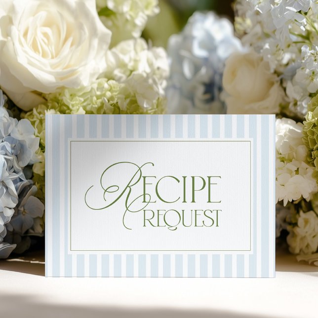 Blue Stripes Bridal Shower Enclosure Card (Creator Uploaded)