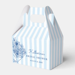 Blue Stripes Bridal Shower Favor Boxes