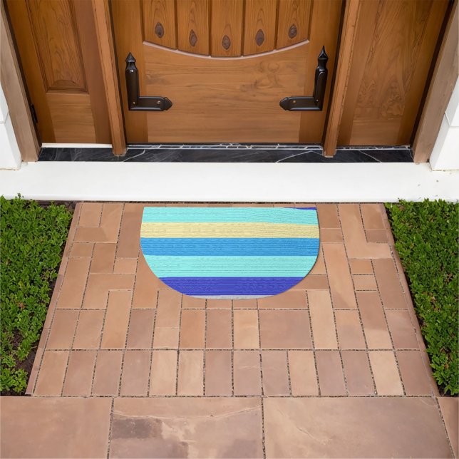 Blue Stripes Brushstrokes  Doormat (Outdoor)