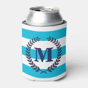 Blue Stripes Can Cooler