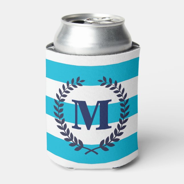 Blue Stripes Can Cooler (Can Front)
