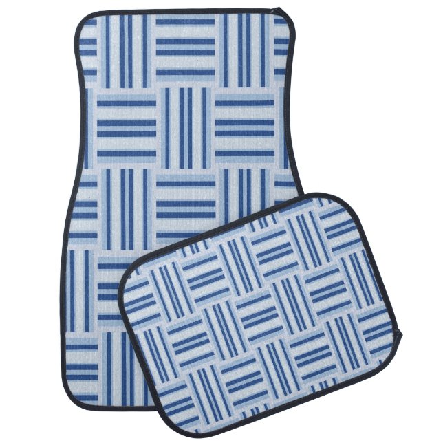 Blue Stripes car mat set (Set)