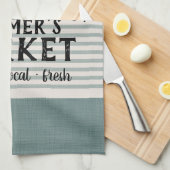 Blue Stripes Custom Farmer's Market | Farmhouse Kitchen Towel (Quarter Fold)