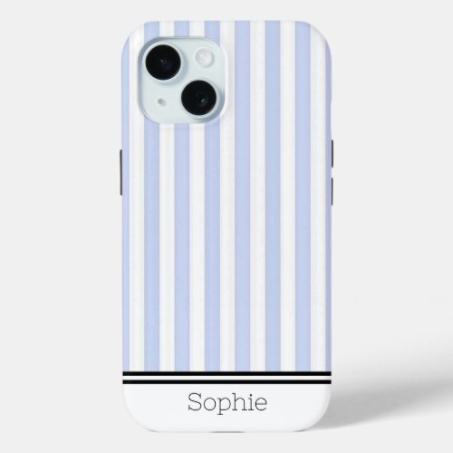 Blue Stripes Custom Samsung iPhone 15 Case