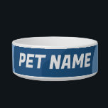 Blue Stripes Customized Dog Pet Water Food Bowl<br><div class="desc">Add your pet's name,  your own text or leave it blank! Check my shop for more designs or let me know if you'd like something custom.</div>