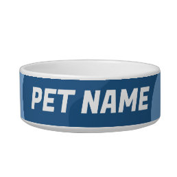 Blue Stripes Customized Dog Pet Water Food Bowl