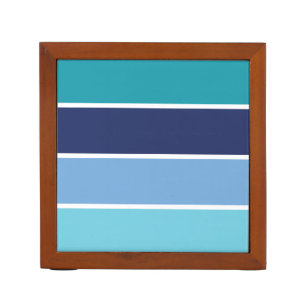 Blue Stripes Desk Organizer