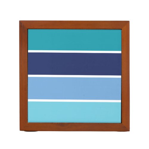 Blue Stripes Desk Organizer