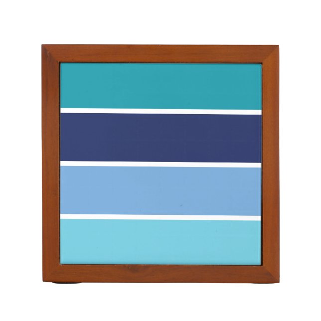 Blue Stripes Desk Organizer (Front)