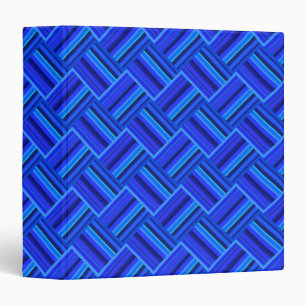 Blue stripes diagonal weave pattern 3 ring binder