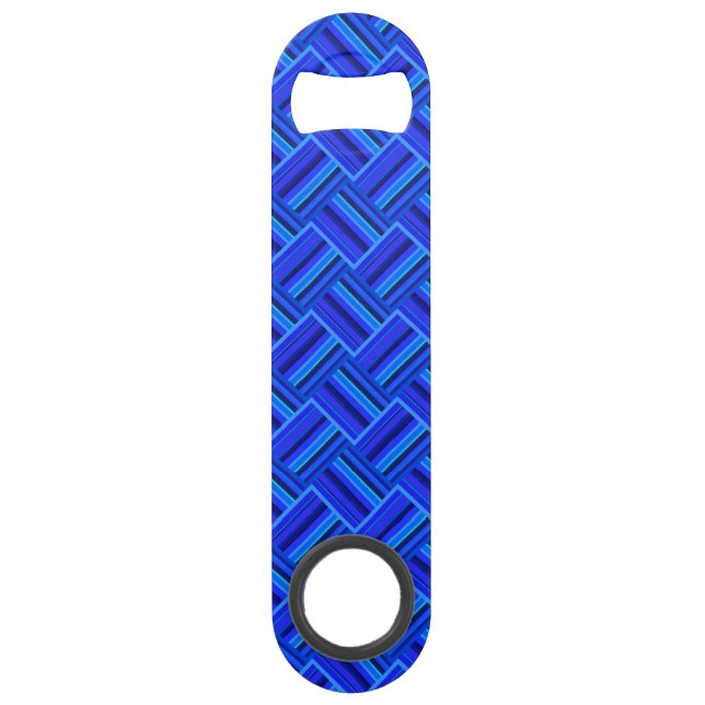 Blue stripes diagonal weave pattern bar key (Front)
