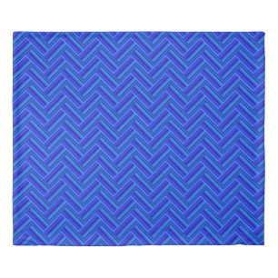Blue stripes double weave pattern duvet cover
