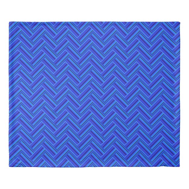 Blue stripes double weave pattern duvet cover (Front)