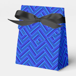 Blue stripes double weave pattern favor boxes