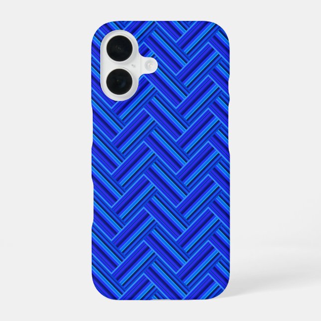 Blue stripes double weave pattern iphone case (Back)