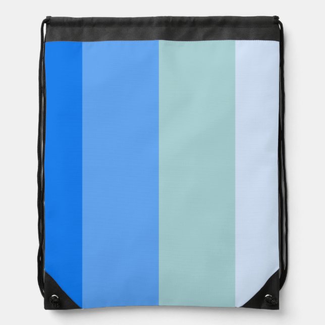 Blue Stripes Drawstring Bag (Front)