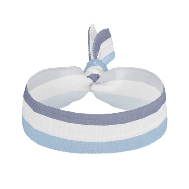 Blue Stripes Elastic Hair Tie (Front)