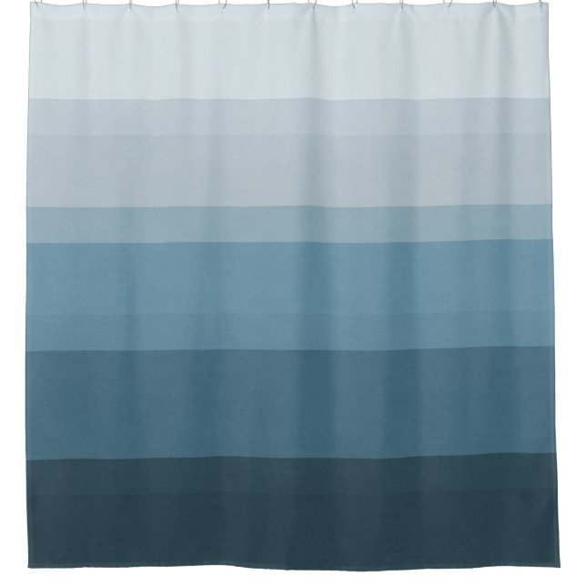 Blue Stripes Elegant striped shower curtain (Front)