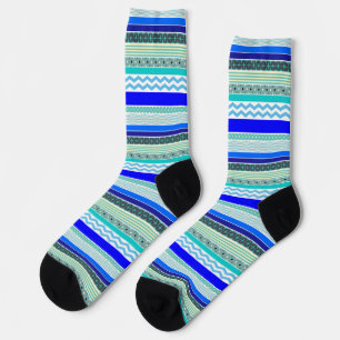 Blue Stripes Fun Patterned Business Casual Socks