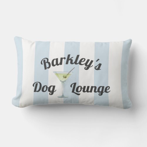 Blue Stripes Funny Personalized Dog Lounge Lumbar Pillow