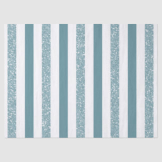 Blue Stripes Glitter Tissue Paper