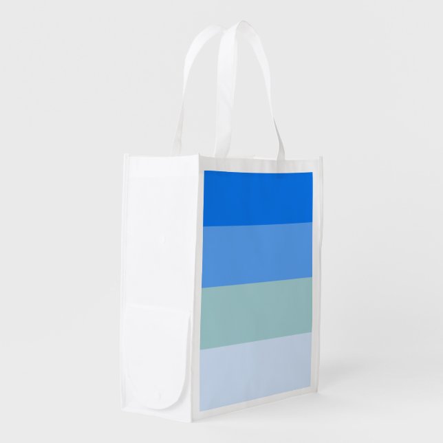 Blue Stripes Grocery Bag (Front Side)