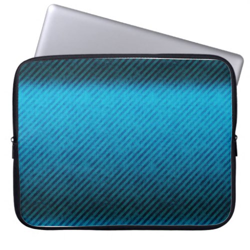 Blue Stripes Grunge Texture Laptop Sleeve