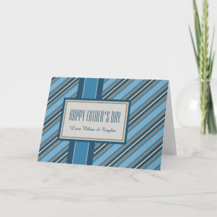 Blue Stripes Happy Father's Day Card