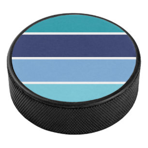Blue Stripes Hockey Puck