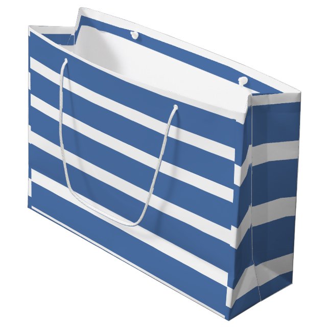 Blue Stripes  Large Gift Bag (Front Angled)