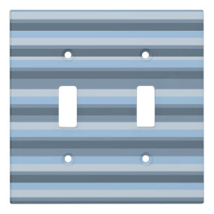 Blue stripes light switch cover