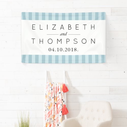 Blue Stripes Lines Striped Pattern Wedding Banner