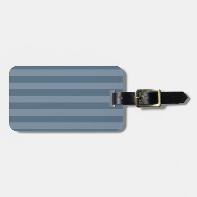Blue Stripes Luggage Tag (Front Horizontal)