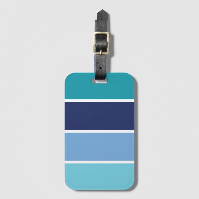 Blue Stripes Luggage Tag (Front Vertical)