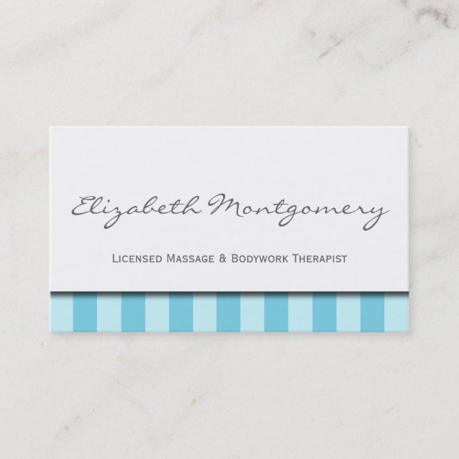 Blue Stripes Modern Appointment Business Card (Front)