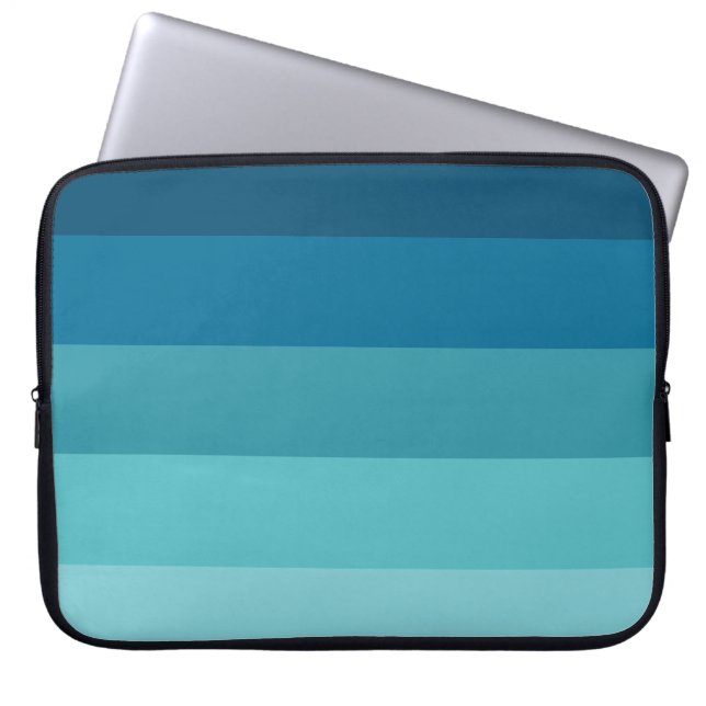 Blue stripes palette laptop sleeve (Front)