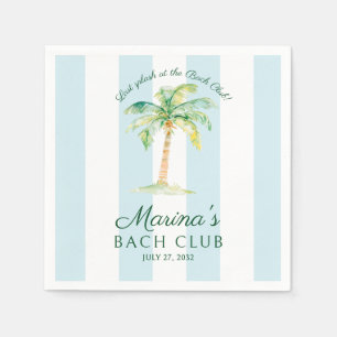 Blue Stripes Palm Beach Bach Club Bridal Shower Napkins