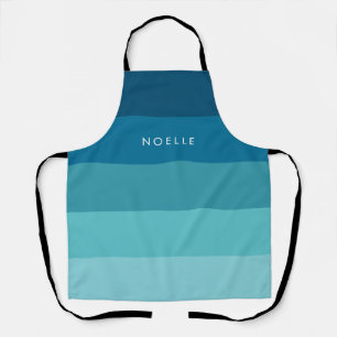Blue stripes pattern apron