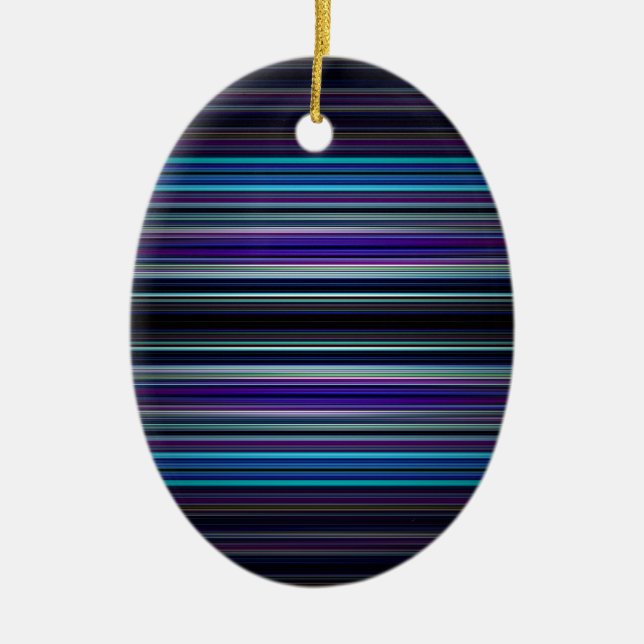 Blue stripes pattern ceramic ornament (Front)