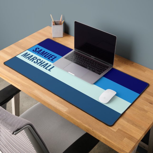 Blue Stripes Pattern  Desk Mat (Office 2)